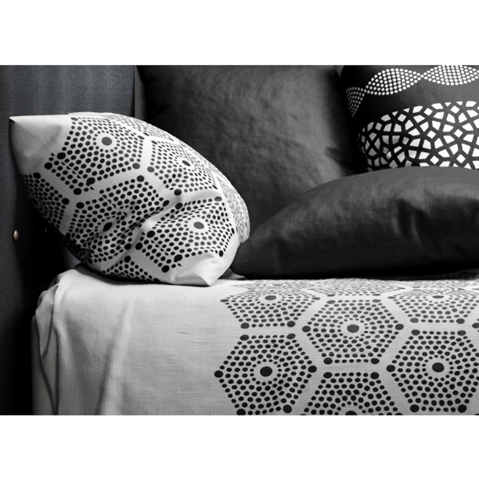 Parure housse de couette coton noir