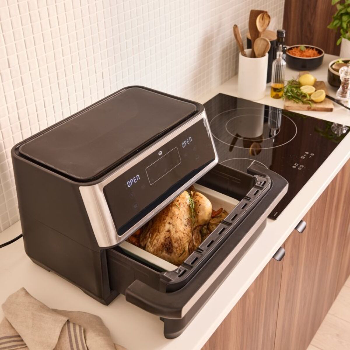 Friteuse sans huile ESSENTIELB EAF5 ,Noir, Flex Megazone XXL 11L