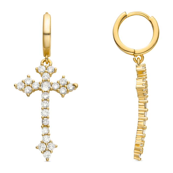 Pendientes de Circonita Brillante acabados en oro amarillo de 18k