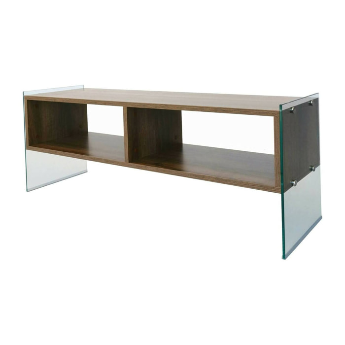 Mobile porta TV Winifred, Credenza da soggiorno, Armadio basso per TV, Base parete attrezzata, 120x35h45 cm, Noce