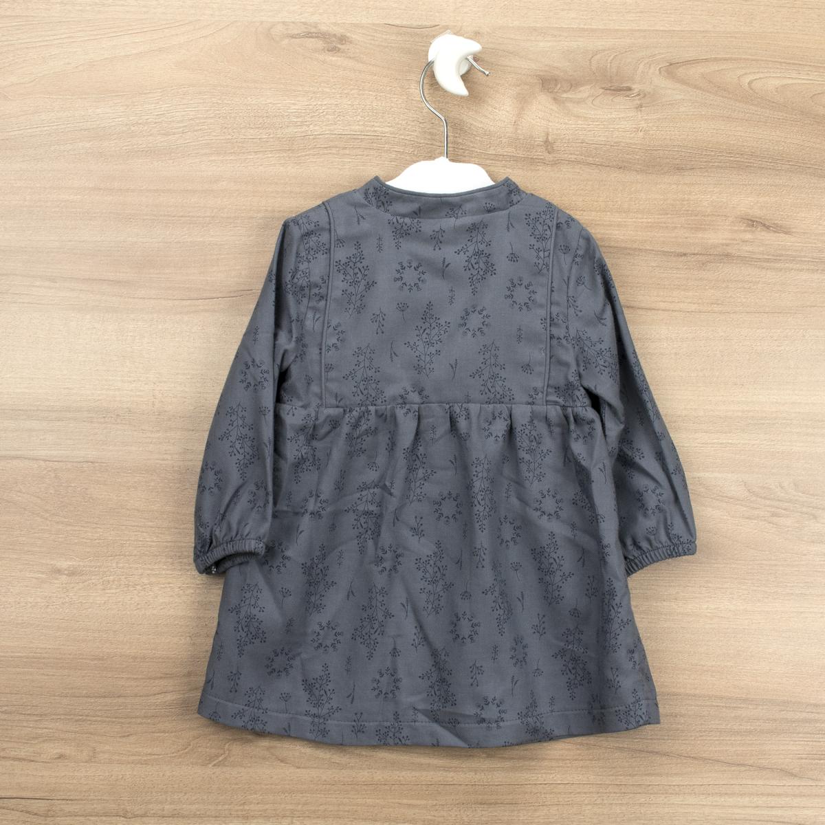 Vestido Cuello Mao Essence Gris Azul