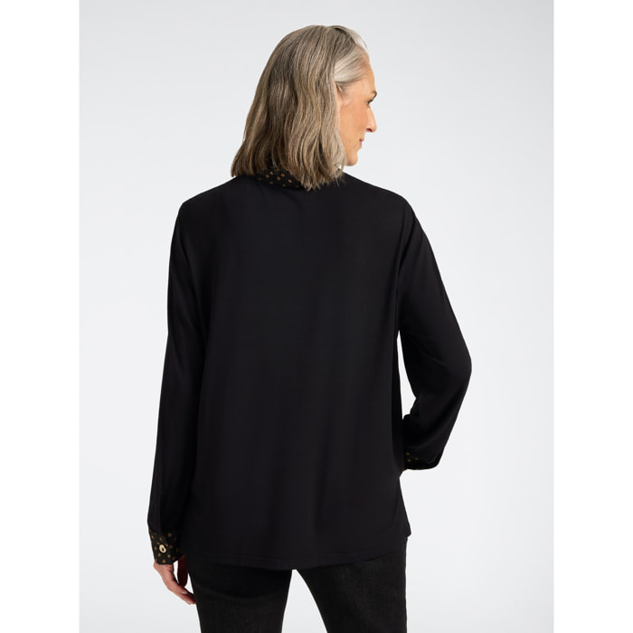 Elena Mirò - T-shirt stampata in viscosa - Nero