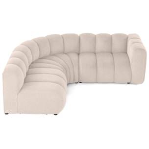 Debbie - canapé modulable d'angle gauche 4 places avec accoudoir en tissu texturé - Beige
