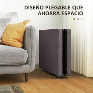Cama Plegable 70x180 cm con Colchón de Espuma Mueble Cama Plegable con Respaldo Ajustable en 5 Posiciones y Ruedas Cama de Invitados Carga 120 kg