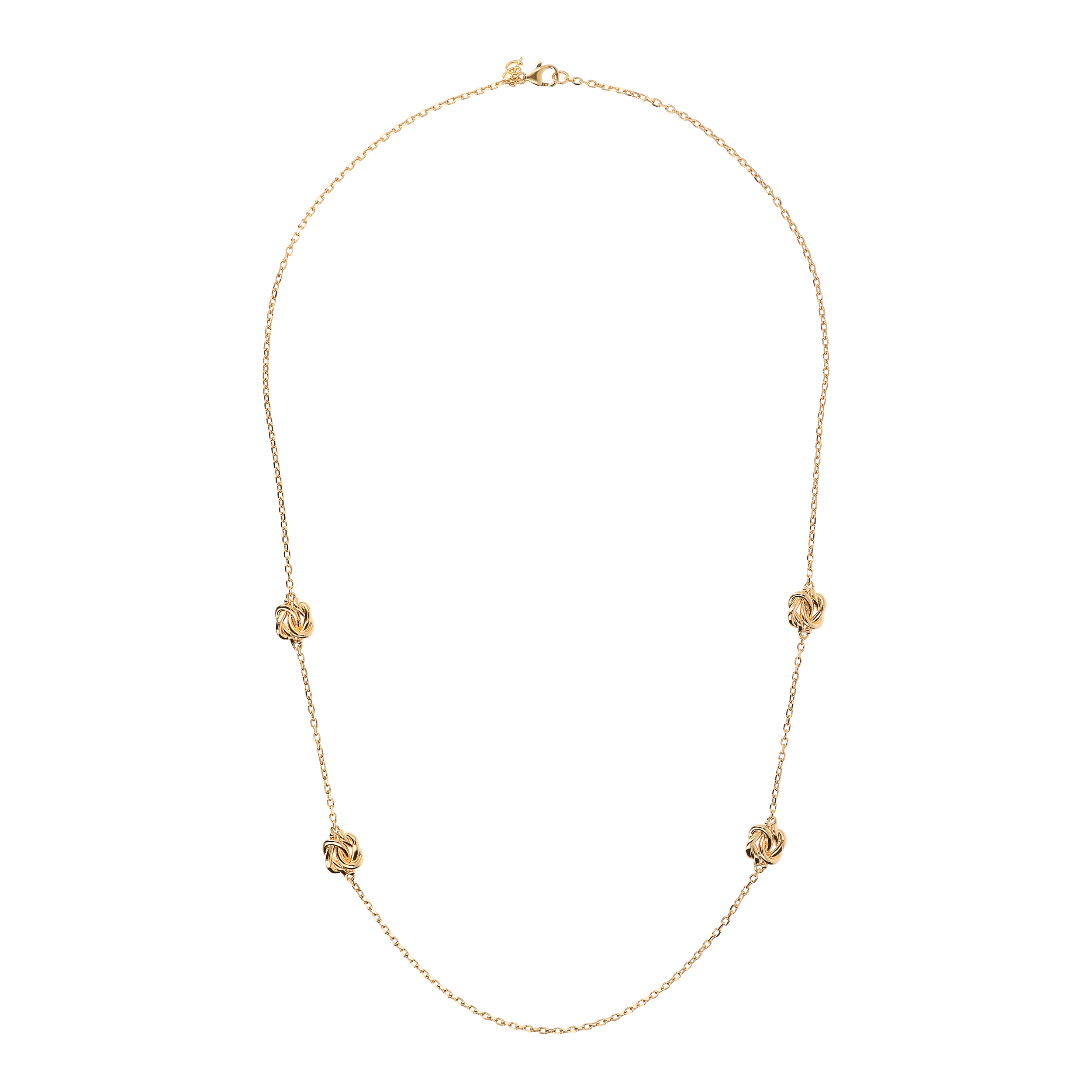 Collana Lunga Con Nodi in Golden Rosé Placcata Oro Giallo 18kt