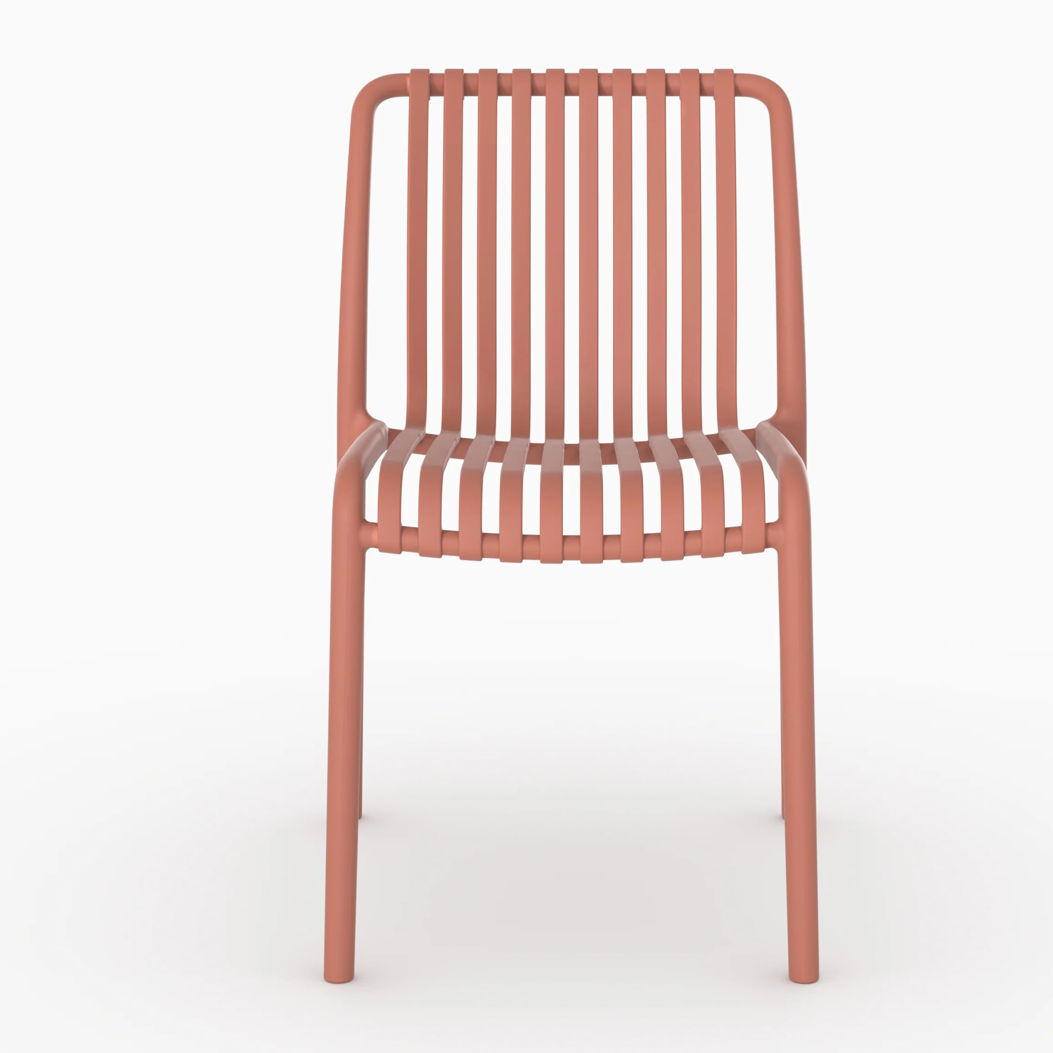Lot de 2 chaises de jardin empilables en plastique terracotta - Duli