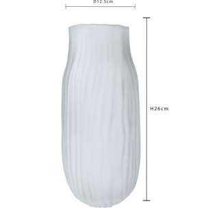 Vaso Rigato D.12,5Xh.26 Cm - Pezzi 2 - 12,5X26X12,5cm - Colore: Bianco - Bianchi Dino - Decori Casa E Complementi