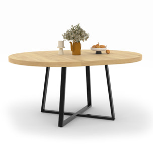 Table à manger extensible Sana 120-160 cm - Bois - Noir
