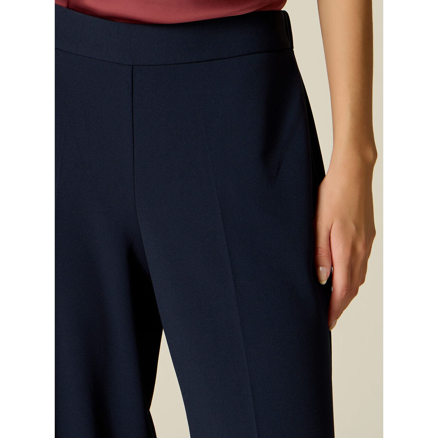Oltre - Pantaloni palazzo in tessuto crêpe - Blu