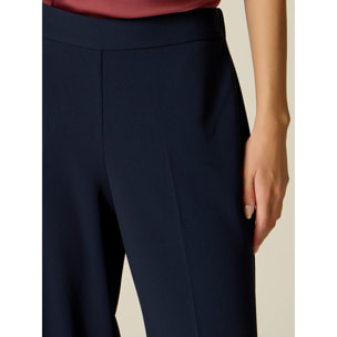 Oltre - Pantaloni palazzo in tessuto crêpe - Blu