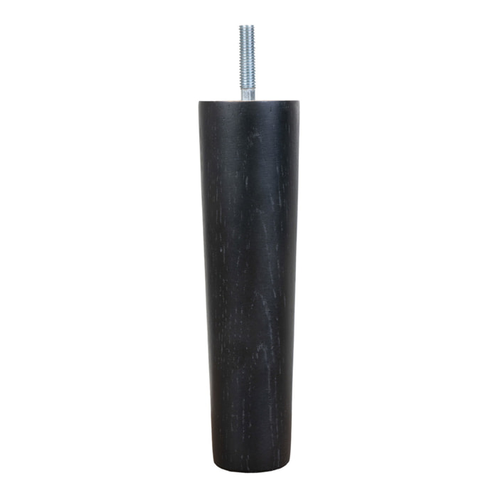 Gamba per divano Lido in faggio nero 4,5x16,5 cm
