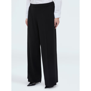 Fiorella Rubino - Pantalones Wide Leg en tejido stretch - Negro