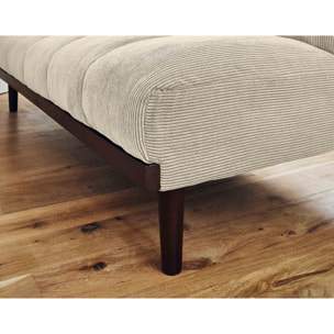 Samarra - canapé convertible clic-clac 2 places - velours côtelé - Beige