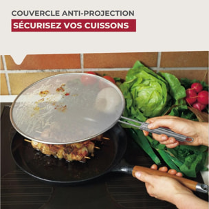 Set de 2 couvercles de cuisine 29/29 cm en acier inoxydable avec 2 ustensiles Fackelmann Basic