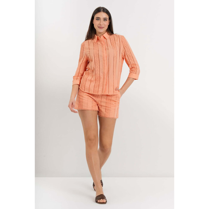 Kocca - Camicia da donna in cotone con pizzo sangallo Donna