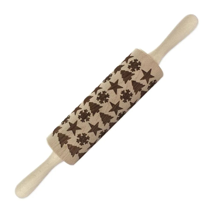 Rouleau à pâtisserie en bois motif noël 39 cm Fackelmann Noël
