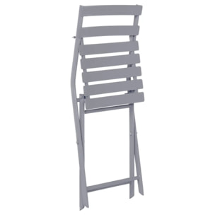 Chaise de jardin pliante "Greensboro" gris quartz en acier traité époxy