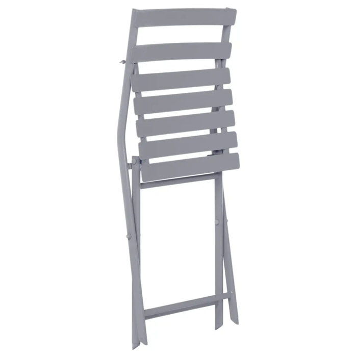 Chaise de jardin pliante "Greensboro" gris quartz en acier traité époxy
