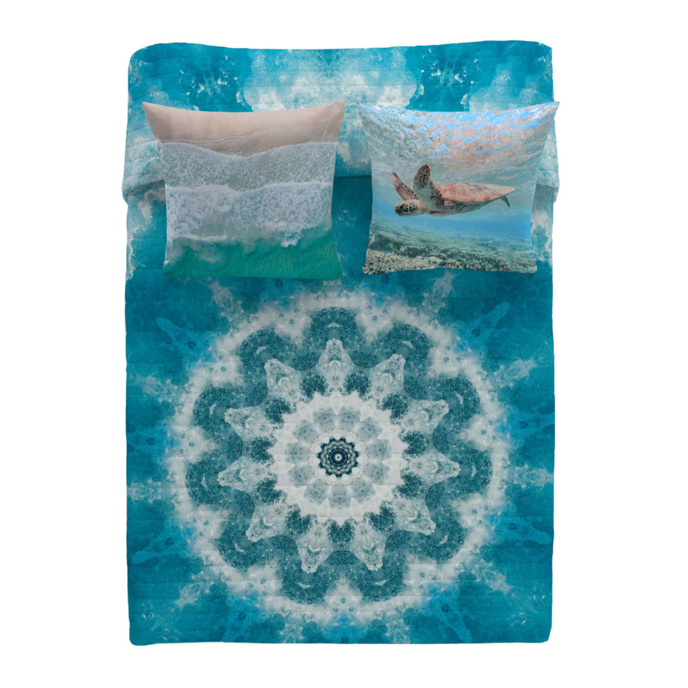 Icehome - Colcha Bouti Estampada - 100% Algodón - 70 gr/m² - Mandala Sea