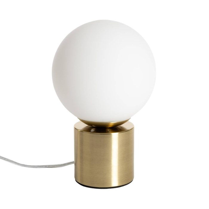 Lampe de table intérieur métal et verre Nino or H 25cm