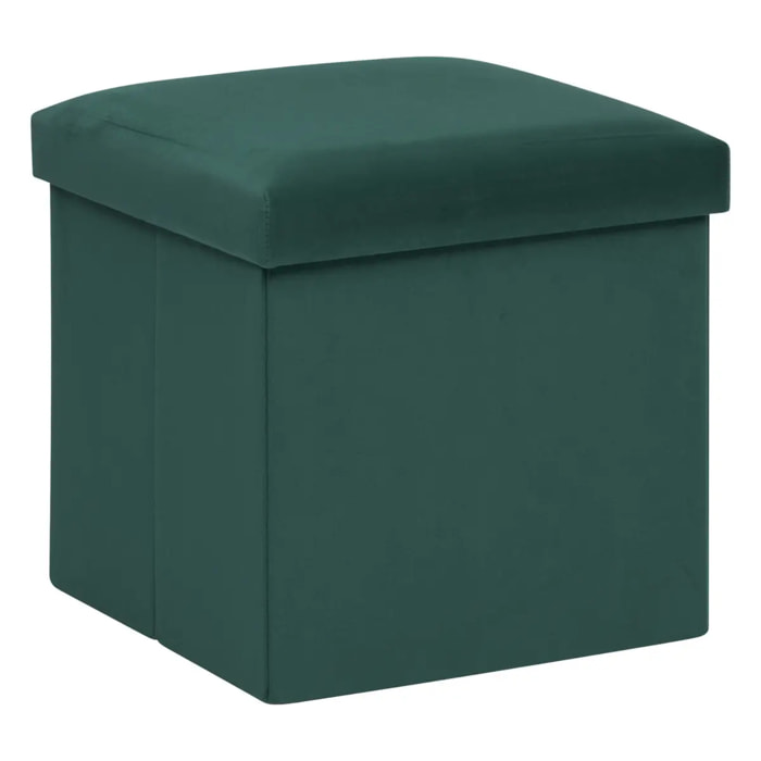 Pouf pliant "Tess" 38x38cm vert cèdre