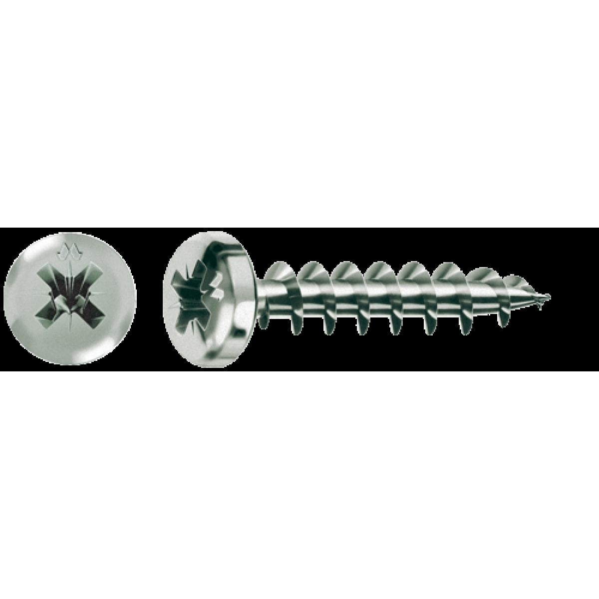 Vis MUSTAD Panelvit Chromitingt - Tête cylindrique - PZ2 - Filetage total - Ø4x16mm - Boite de 500 - PVACZC400160C8C