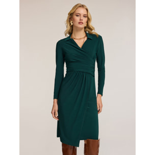 Motivi - Vestido de jersey drapeado - Verde