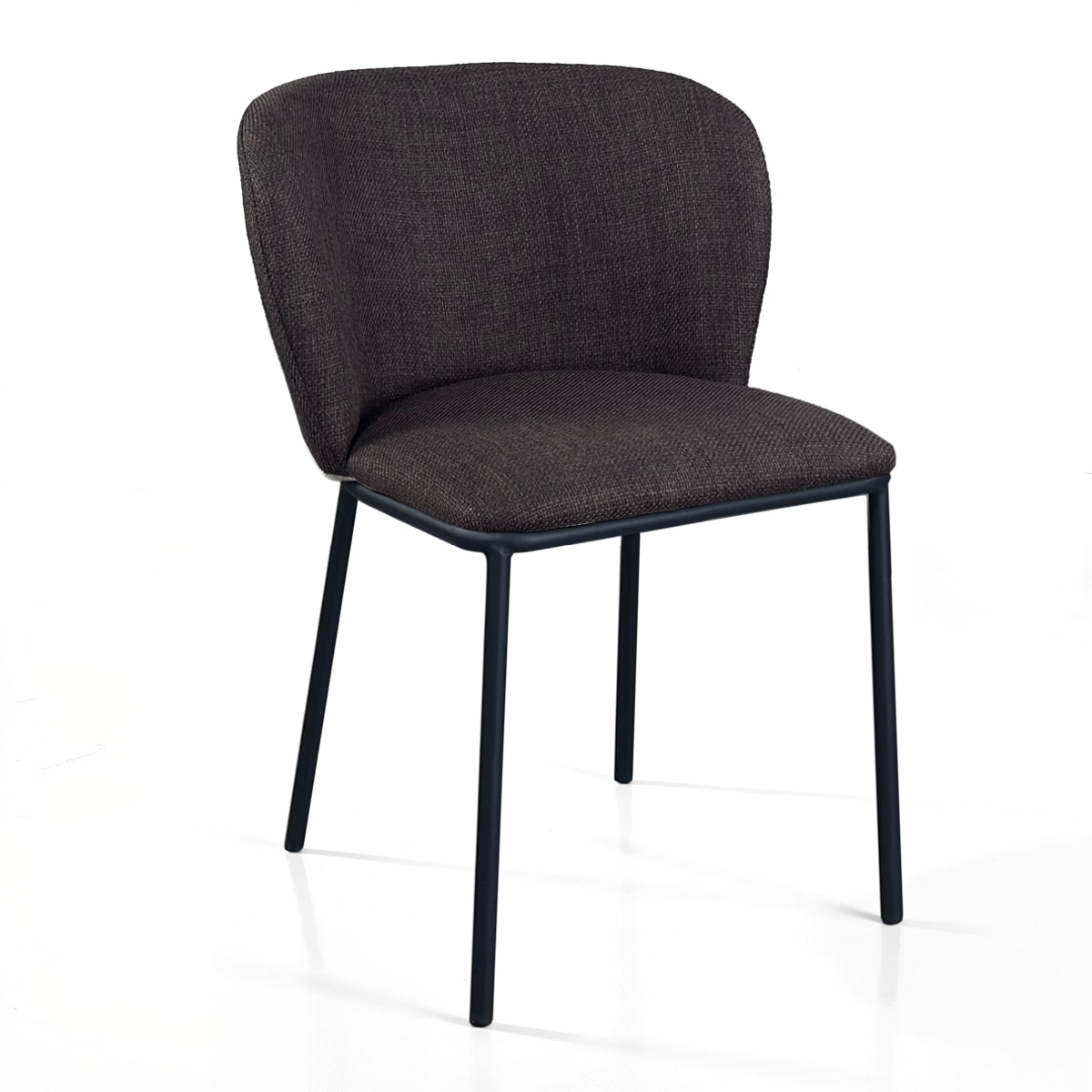 Lot de 4 chaises de salle à manger Tomasucci NENE', en tissu, marron foncé, marron, 60 × 56 × 76 cm
