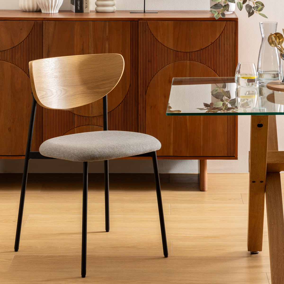 Lot de 2 Chaises de bureau "Jaisa" gris