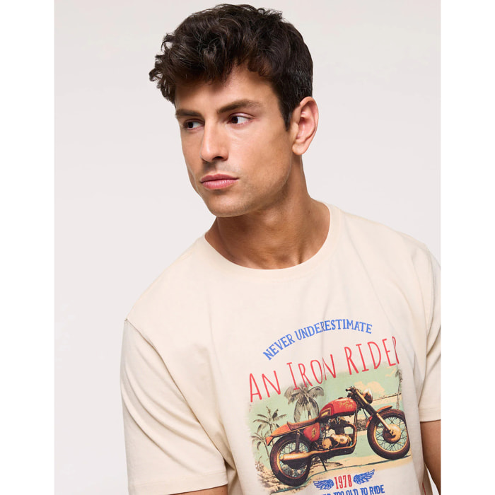 Camiseta Manga Corta Beige - Hunnam