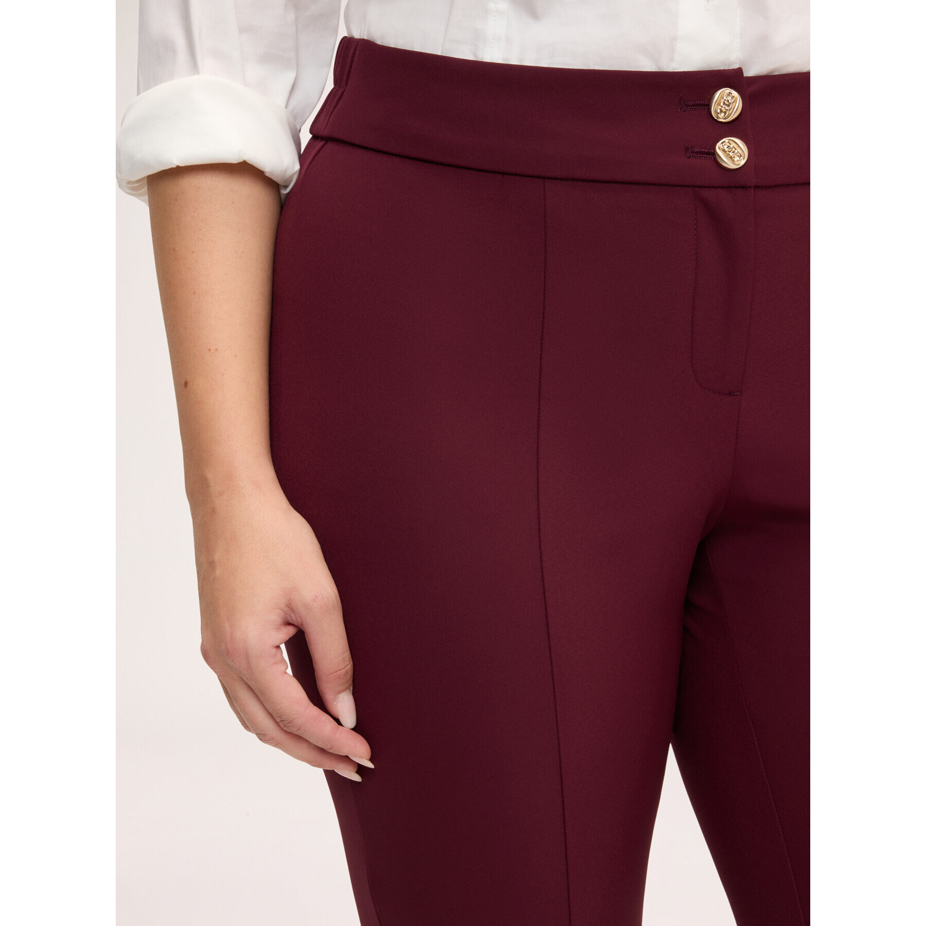 Fiorella Rubino - Pantaloni skinny con zip al fondo - Bordeaux