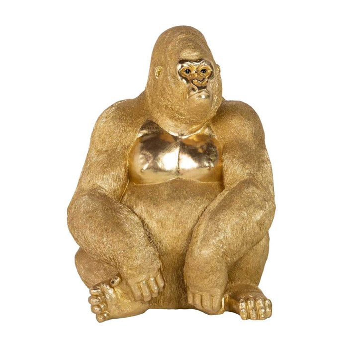 Figura Gorila Resina Dorado 69x54x91 Cm