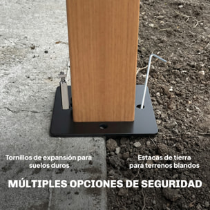 para Jardín 3x3,6 m, Pabellón de Jardín Gazebo con Doble Techo, Paredes de Malla, UPF50+, Estructura de Metal, Carpa para Exterior, Terraza, Patio, Crema y Teca