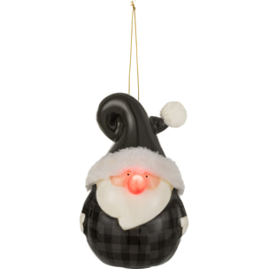 J-Line suspension Père Noël Nez Brillant - polyrésine - gris - 3 pcs