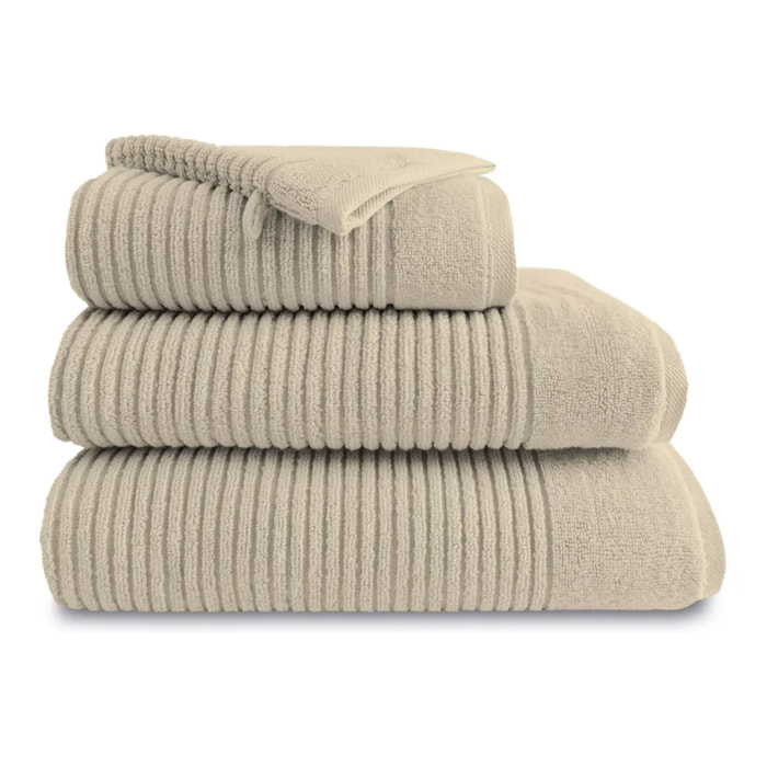 Gant de toilette pur coton 560 g/m² uni beige Vitae stone
