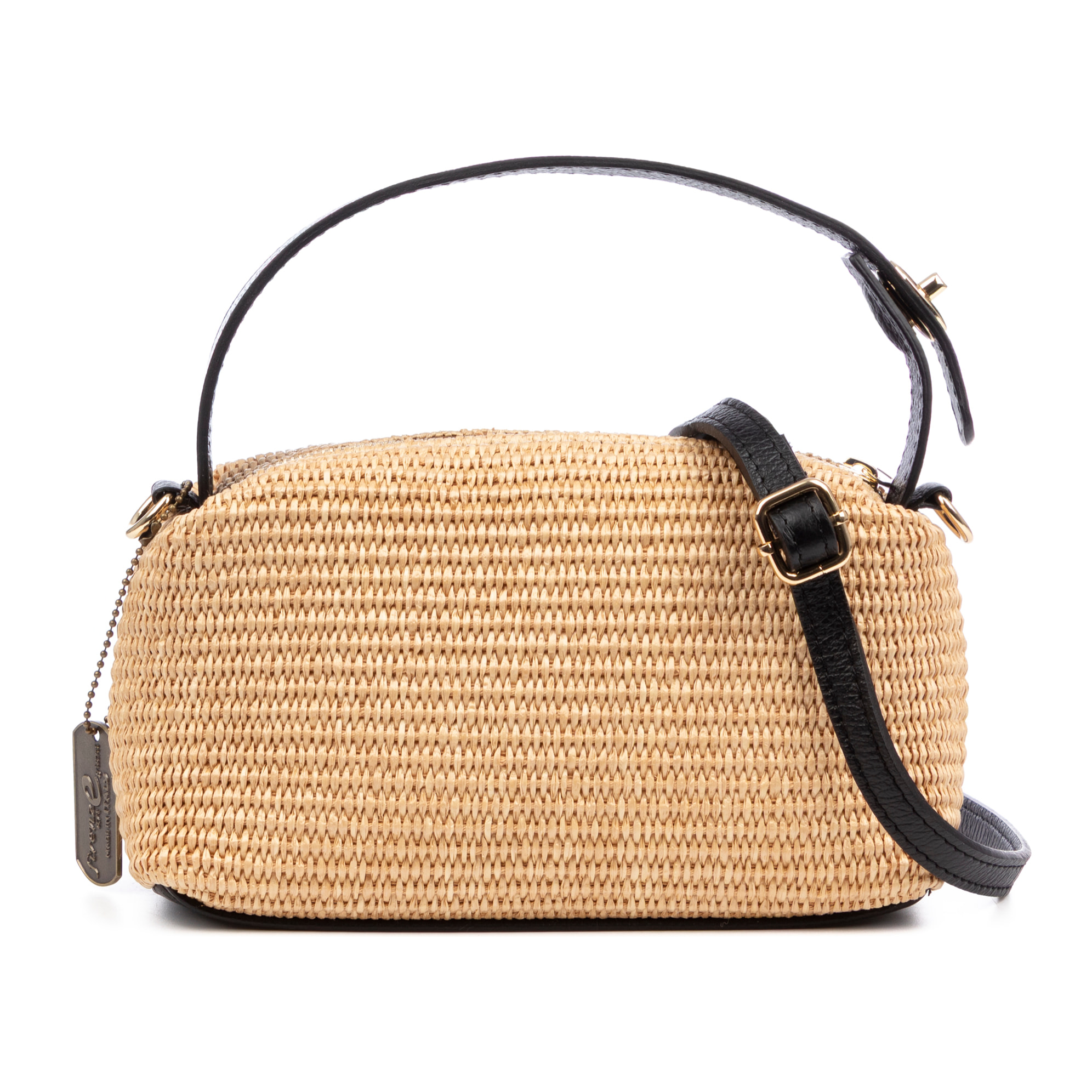 Baselice Bolso de mano Mujer. Fabricado en paja y piel auténtica Dollaro.
