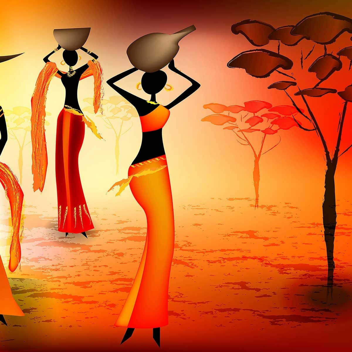 Tableau soirée africaine Tableau alu Dibond