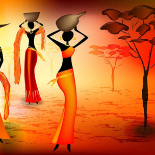 Tableau soirée africaine Tableau alu Dibond