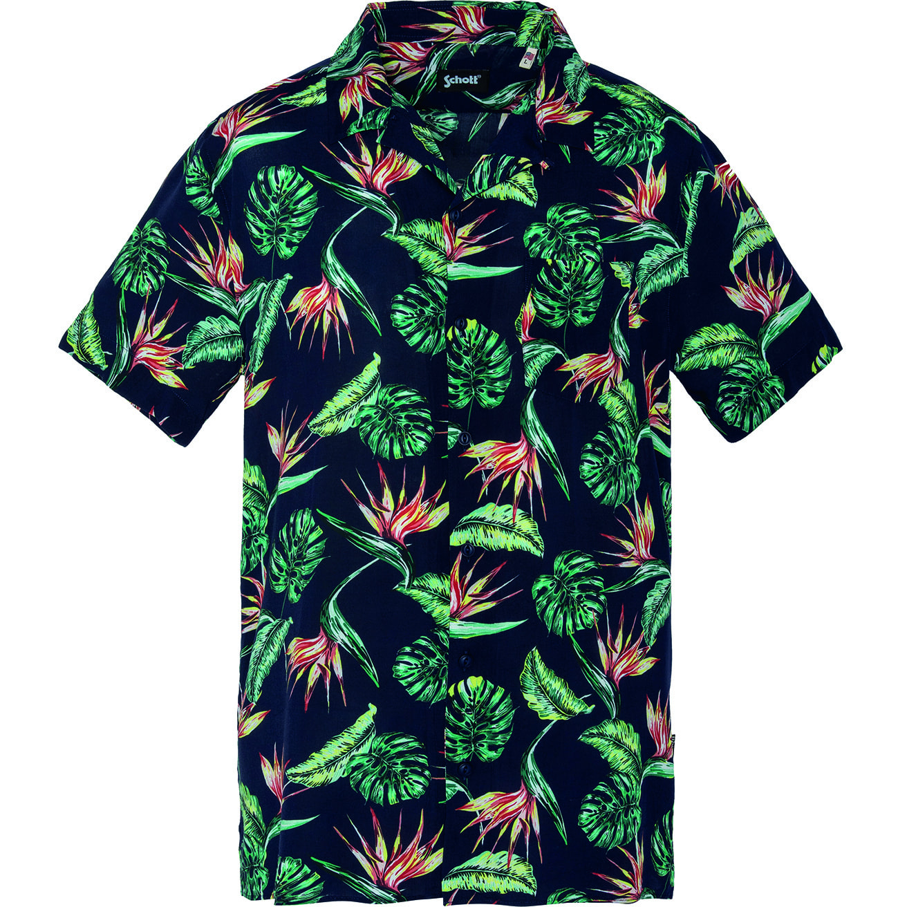 CAMICIA HAWAIANA SCHOTT NAVY EXOTIC