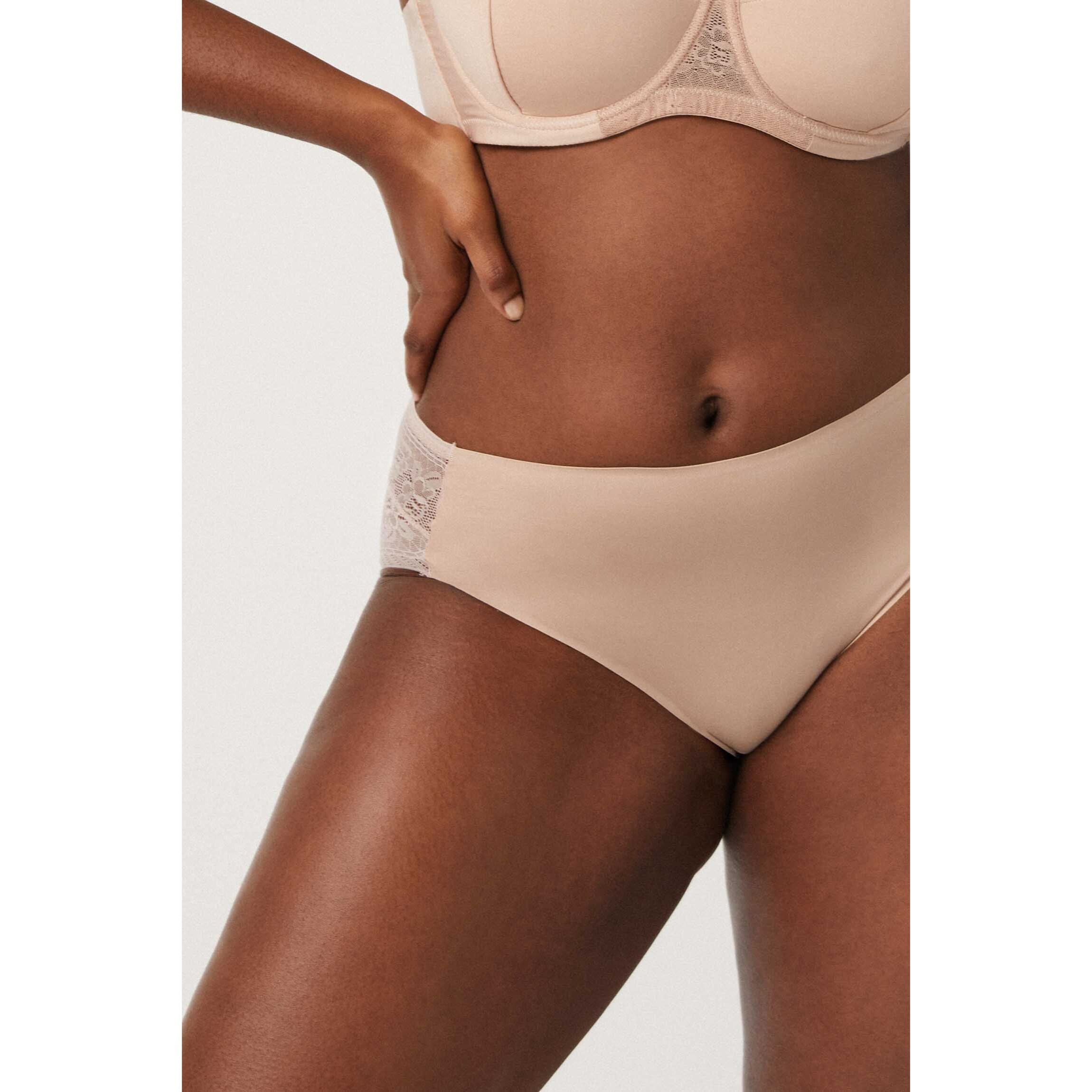 Mutandina midi invisibili con pizzo beige