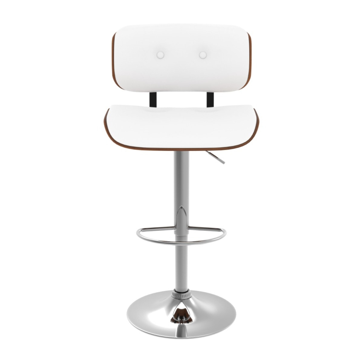 Chaise de bar réglable en PU blanc 65/86 cm - Melchior
