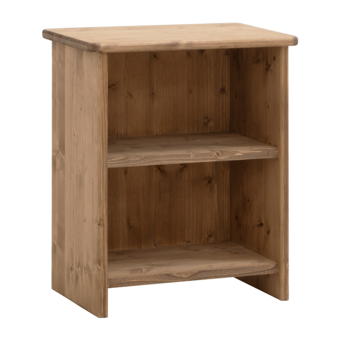 Table de chevet en bois massif en ton chêne foncé de 50x42cm Hauteur: 50 Longueur: 42 Largeur: 27