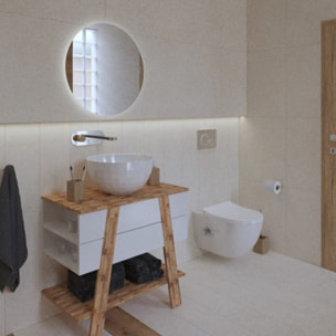 Meuble de salle de bain sous lavabo Naturel Home 80x73x46 cm, blanc  (HOMEUMDB)