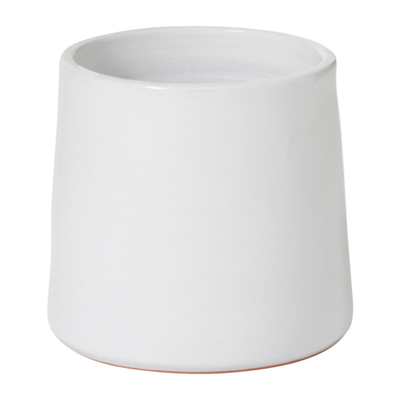 J-Line Cachepot Rond Ceramique Blanc Small