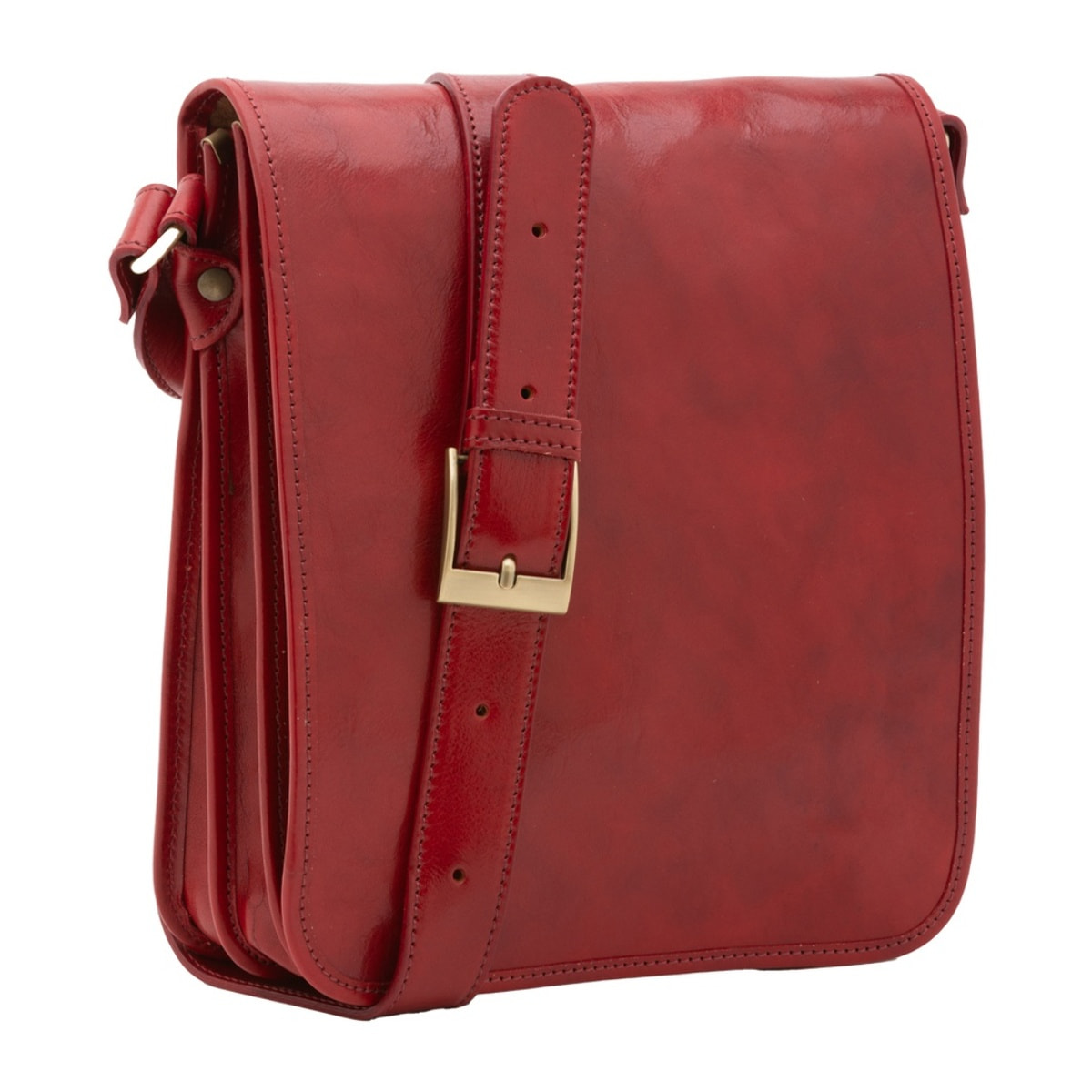 Borsa a tracolla uomo in vera pelle - Modello False - Made in Italy - 29.0 x 24.0 x 9.0 cm