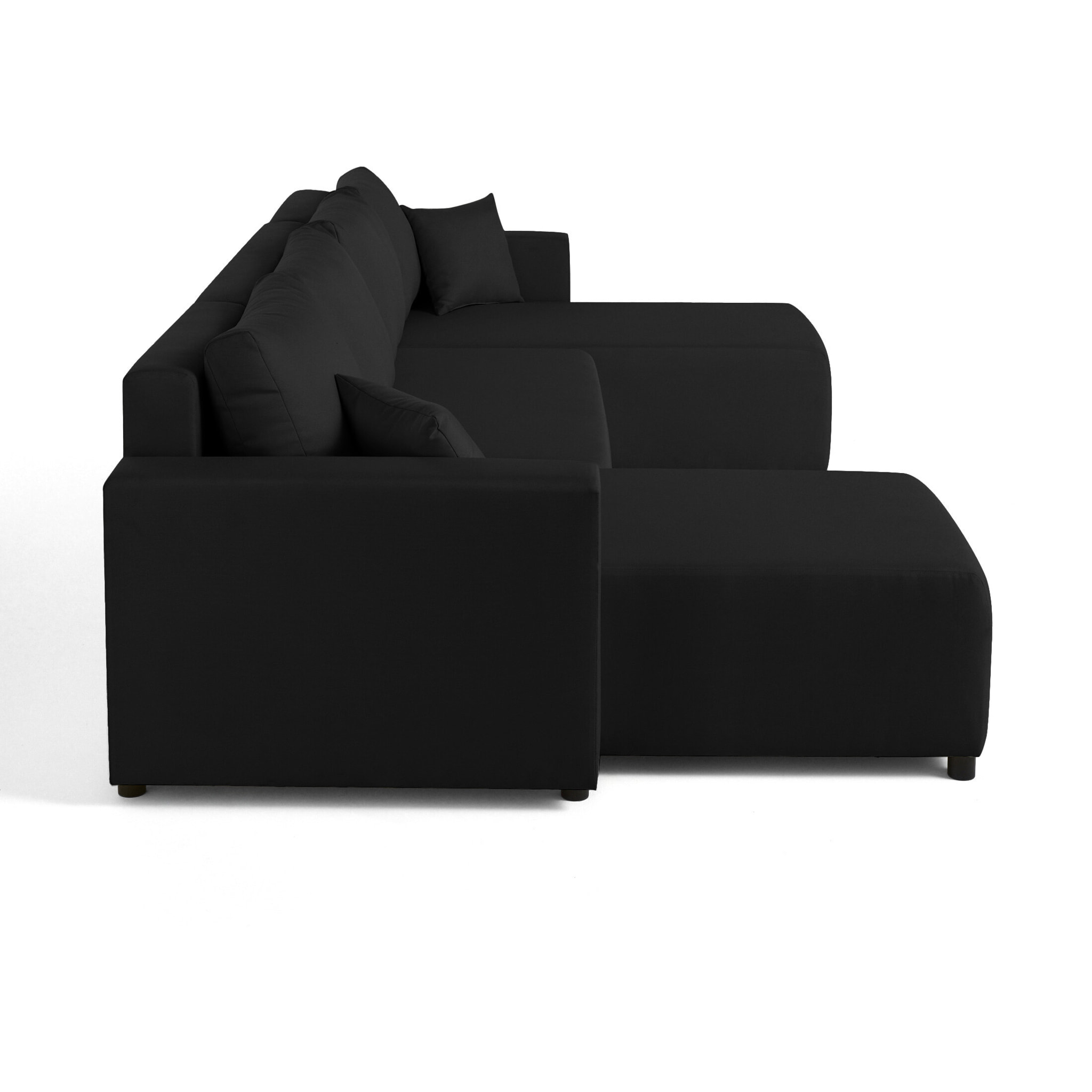 Regala - canapé panoramique - 7 places - convertible avec coffre - en tissu - Noir