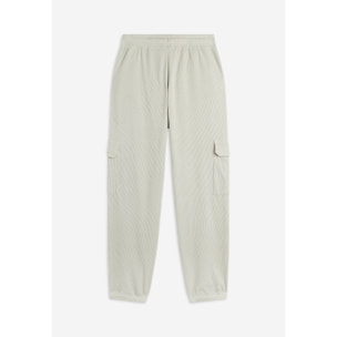 Pantaloni cargo da donna in tessuto jersey waffle