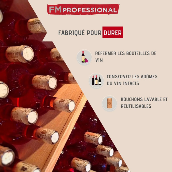 Lot de 4 bouchons à vin FM Professional Boissons
