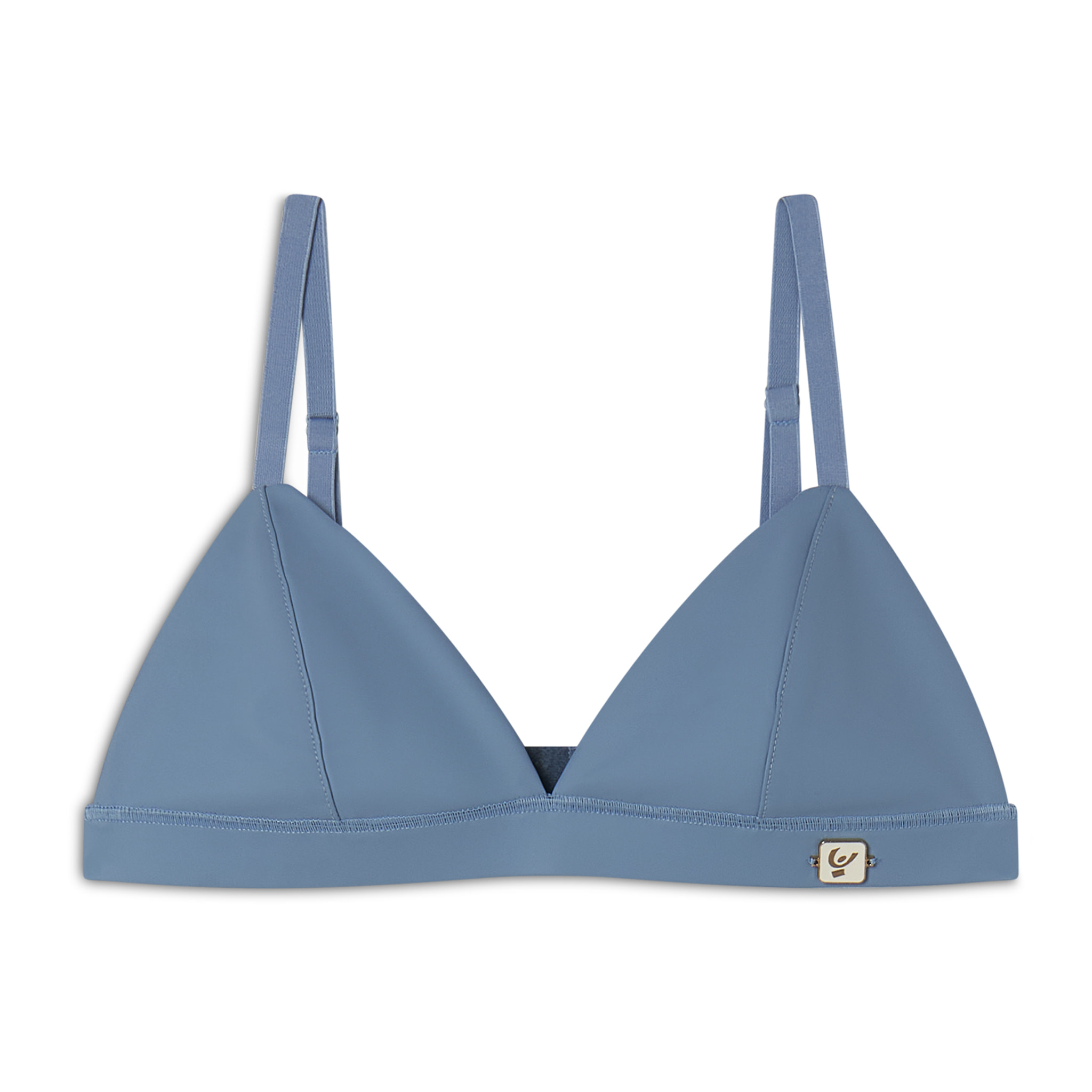 Top a triangolo in similpelle laminata