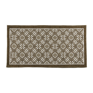 Tappeto Cucina Madeira Antiscivolo Made in Italy Lavabile in Lavatrice, Passatoia in Ciniglia con Retro Gommato e Motivo Decorativo, Ideale per Cucina, Ingresso e Corridoio